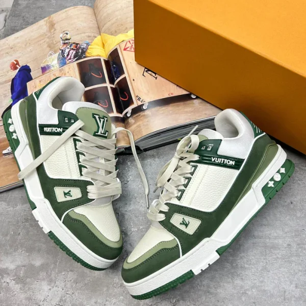 Louis Vuitton LV Trainer Green & White - Image 4