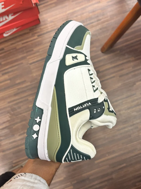 Louis Vuitton LV Trainer Green & White - Image 3